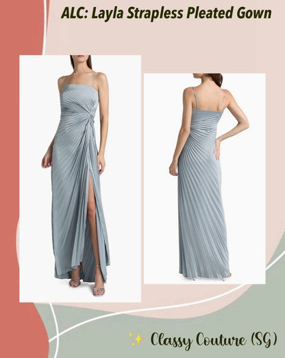 ALC Layla Strapless Pleated Gown