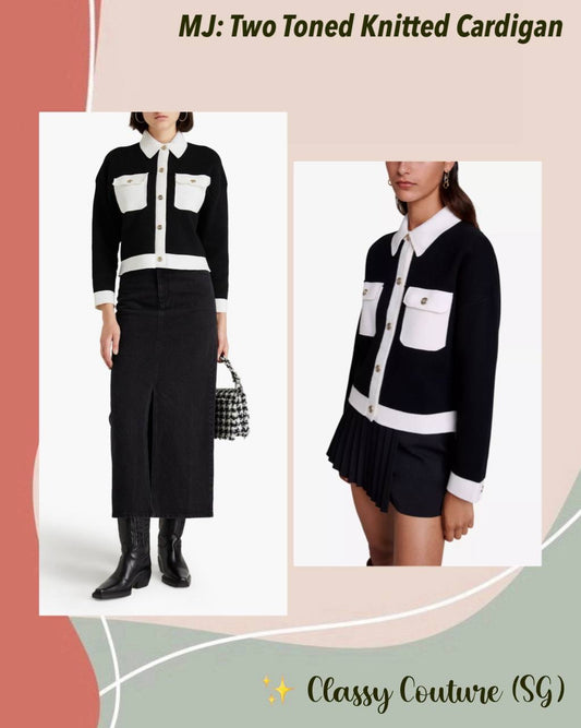 MJ Two Toned Knitted Cardigan