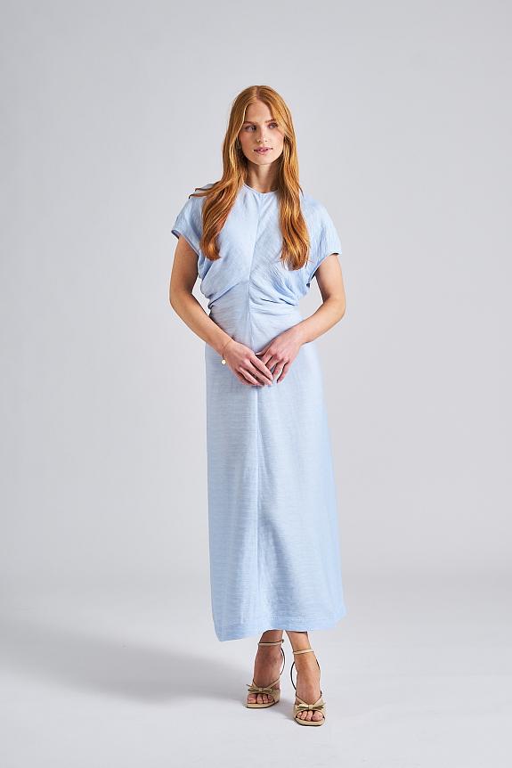 New Colors! Tot Slouch Waist Crinkled Viscose-Blend Midi Dress