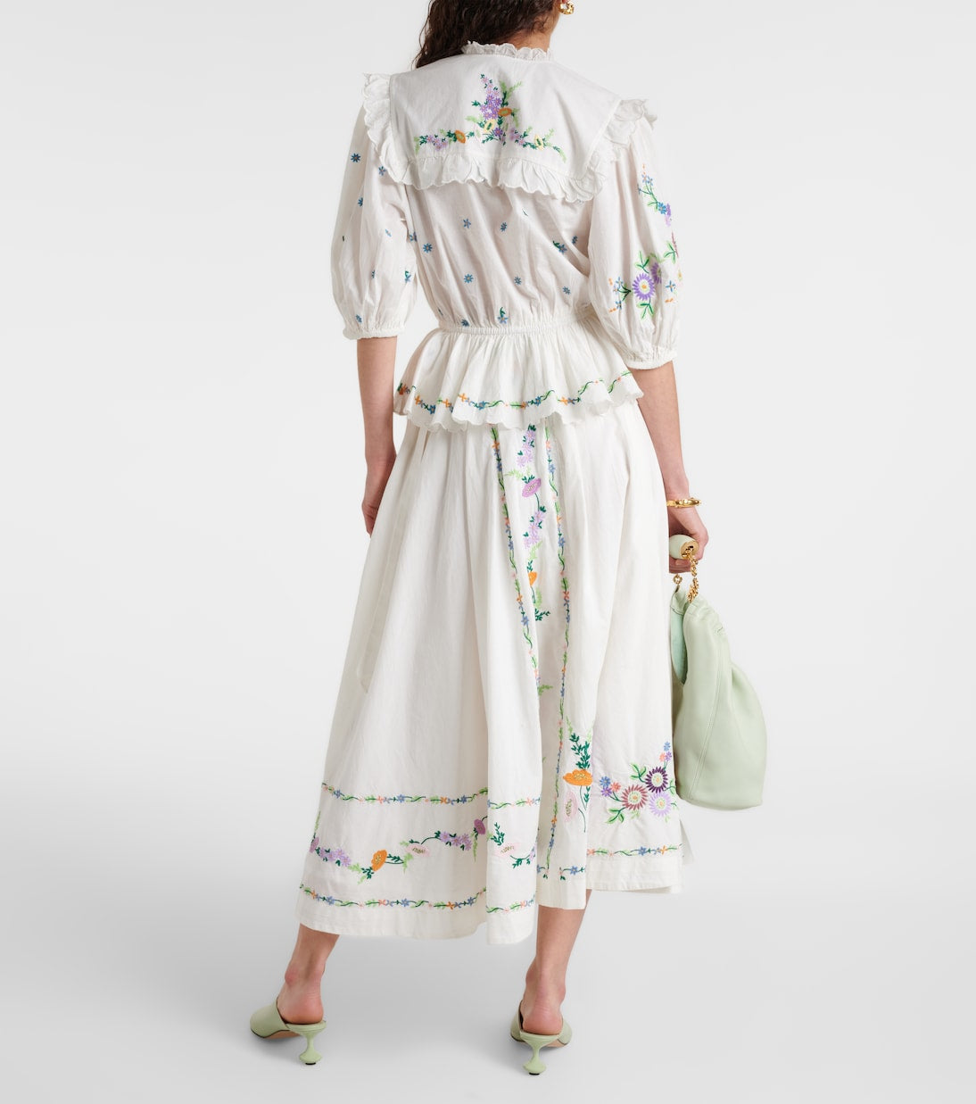 ALM Willa Embroidered Blouse | Midi Skirt | Organic Cotton Set