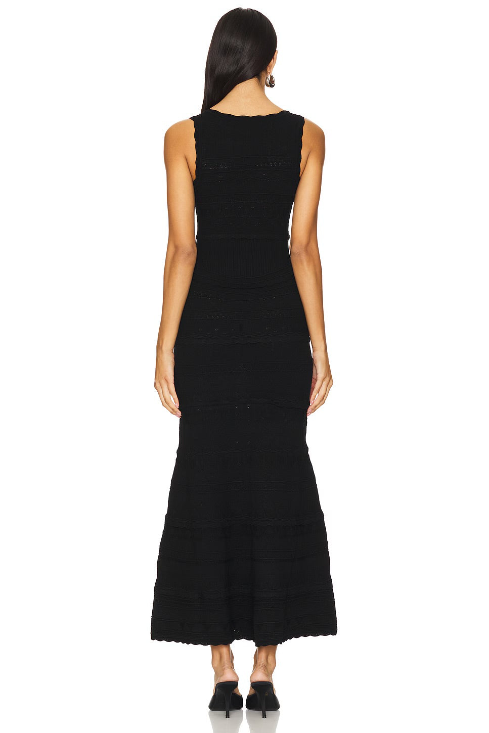 LSF Ellaria Mixed Stitch Knit Maxi Dress in Black