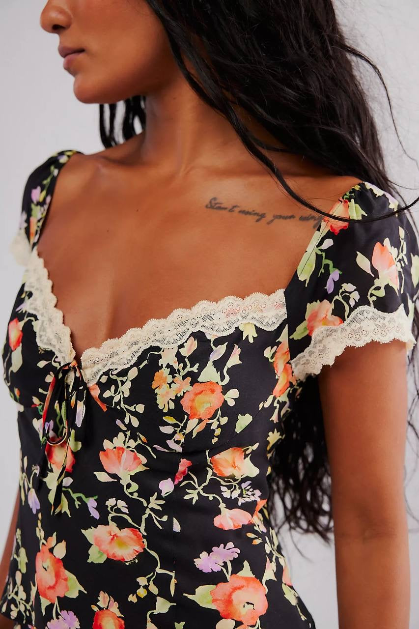 RX Rosella Lace Viscose Trim Top