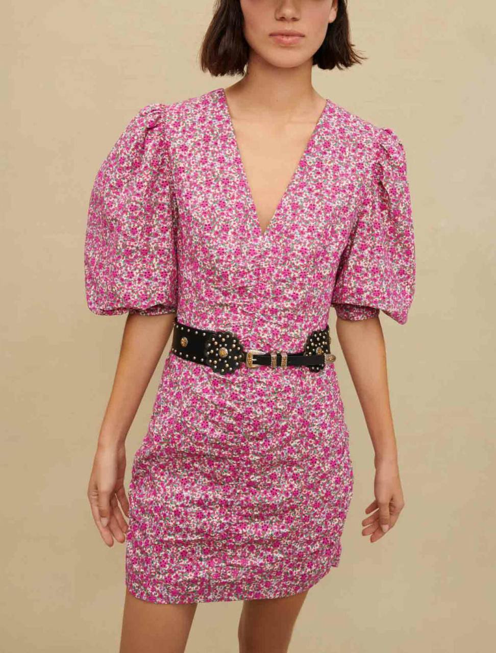 MJ Ryad Floral Embroidered Mini Dress