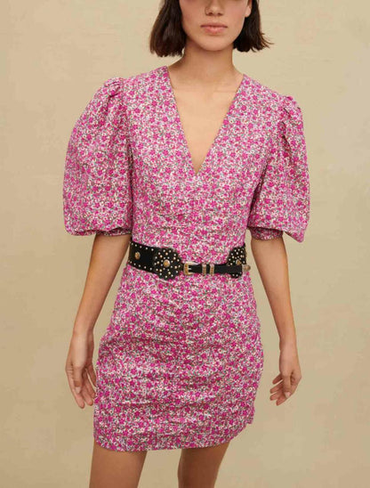 MJ Ryad Floral Embroidered Mini Dress