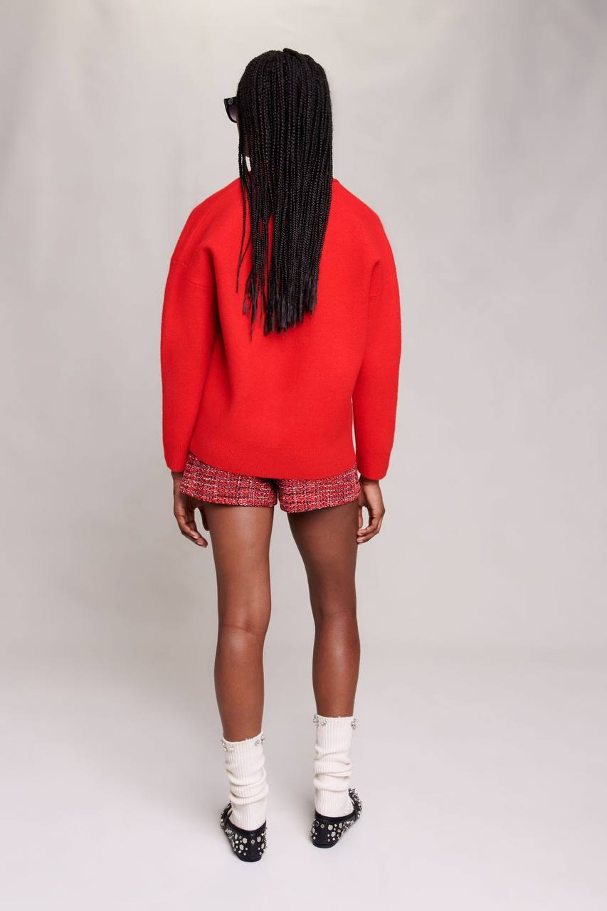 Micollege Patched Stretch-Knit Cardigan