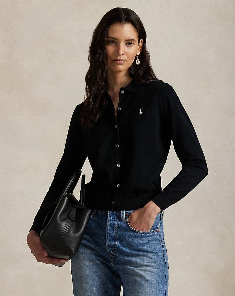 RL Polo-Collar Cotton-blend Buttoned Cardigan