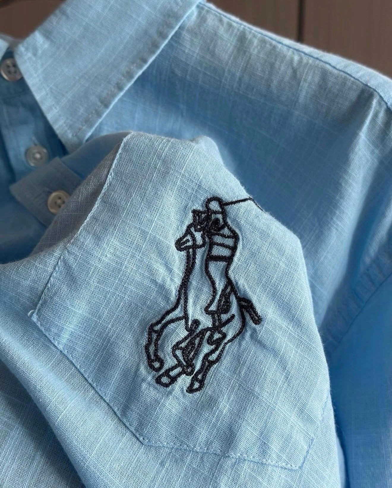 RL Oversized Fit Big Pony Linen Long Sleeve Sport Shirt