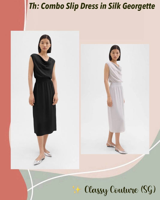 TH Combo Slip Midi Dress in Silk Georgette