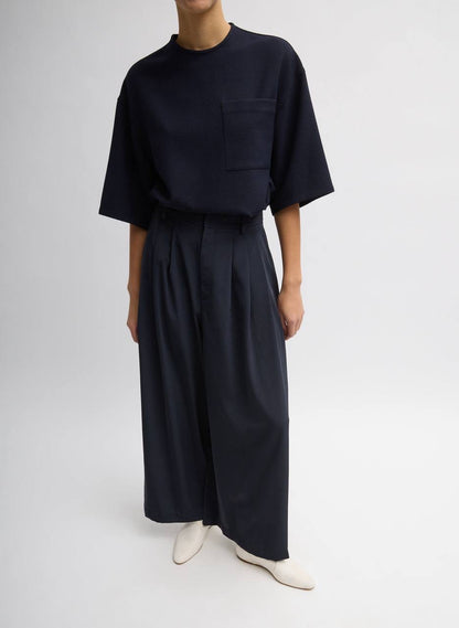 TB Mica Crepe Easy T-Shirt in Navy blue