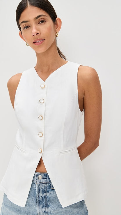 Ref Aspen Linen Vest Top
