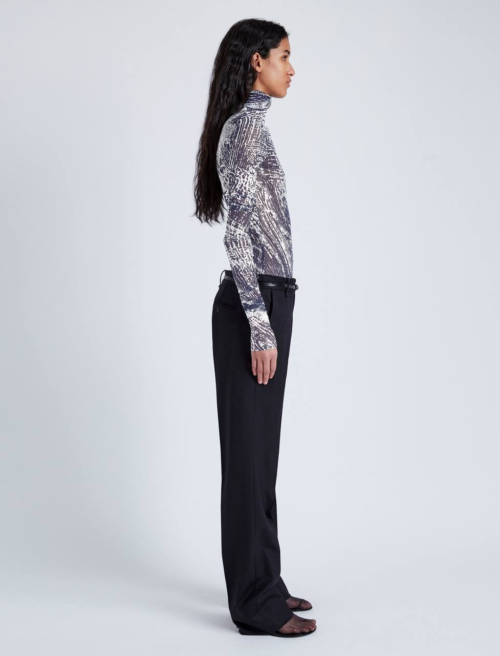 PS Rio Printed Jerset Long Sleeve Mock Neck Top