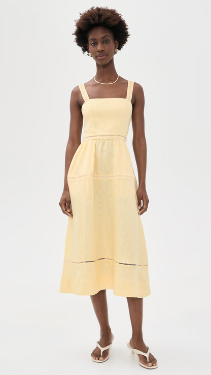 6 Colors! Ref Everett Linen Midi Dress