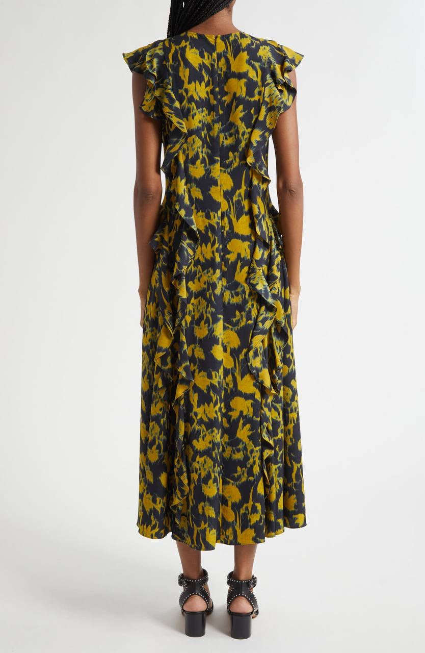 UJ Flo Viscose Ruffle Midi Dress