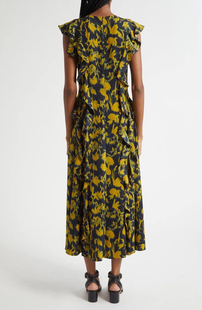 UJ Flo Viscose Ruffle Midi Dress