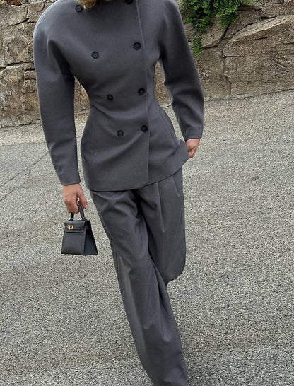 HS The Curvilinear Viscose-Wool Tailored Blazer