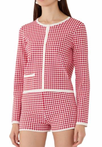 PSE Micah Halter Top | Cardigan | Pants | Shorts | Dress | Viscose-blend Red/white Gingham Check Set