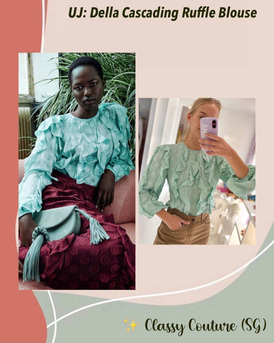UJ Della Cascading Ruffle Blouse