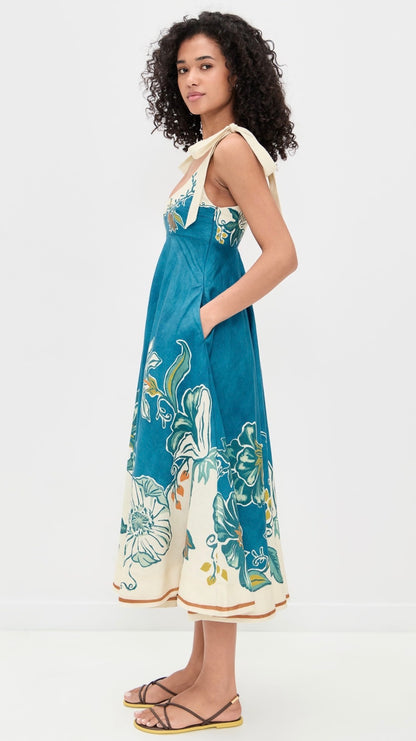 ALM Luda Ballet Linen Sundress Midi Dress