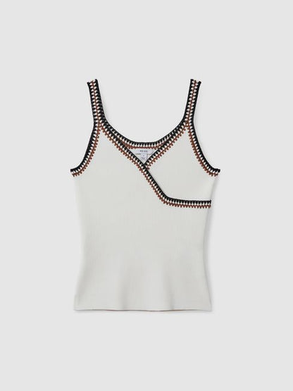 RS Kiki Knitted Crochet Trim Vest Cami Top