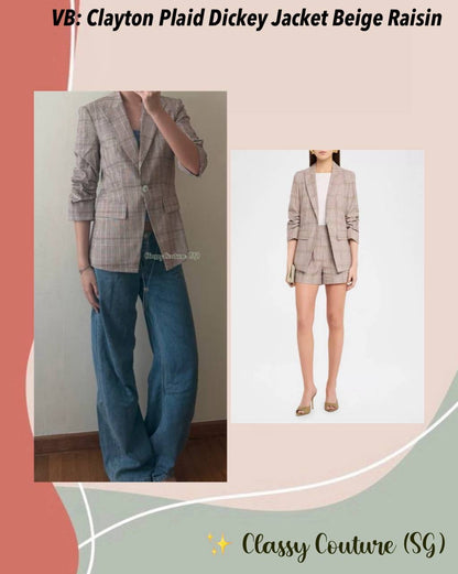 VB Clayton Plaid Dickey Jacket in Beige Raisin Multi