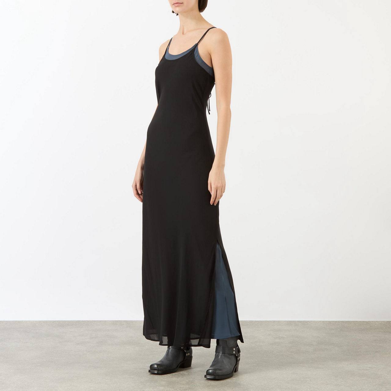 HZ Black Leika Double Slip Midi Dress