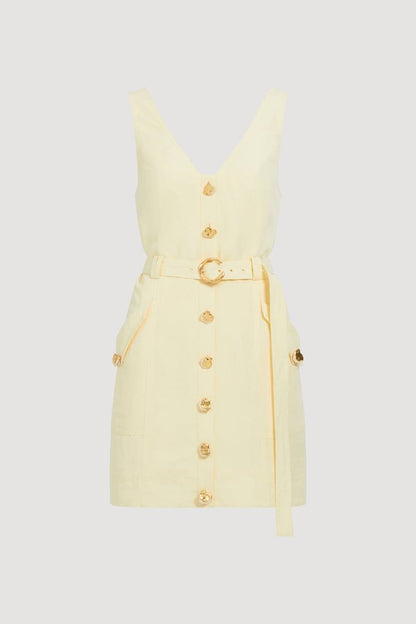 AJ Ambie Linen-blend Mini Dress