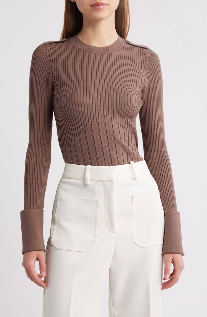 RS Vaux Rib Long Sleeve Viscose-blend Sweater Top