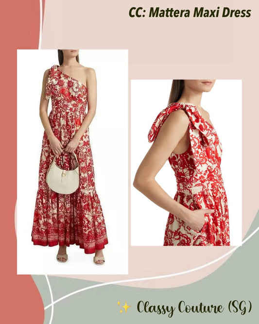 CC Mattera One Shoulder Cotton Maxi Dress