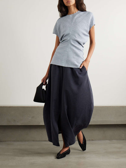 Best! Tot Slouch Waist Crinkled Viscose-Blend Top