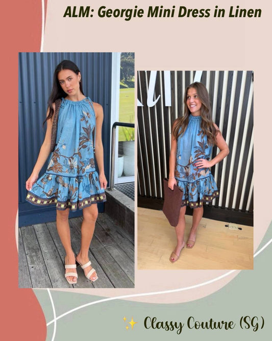 ALM Georgie Linen Drop Waist Mini Dress