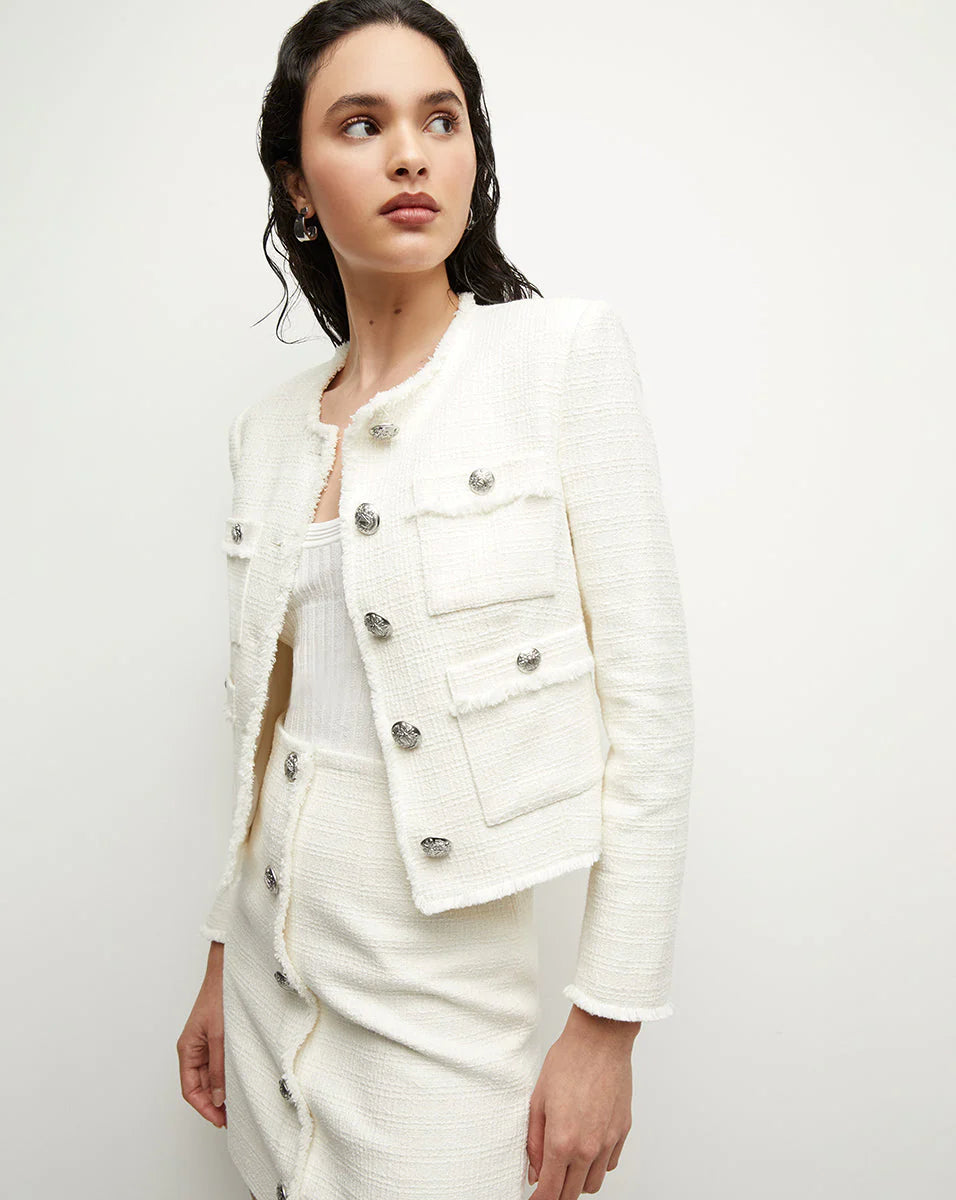 VB Olbia Tweed Jacket in Off White