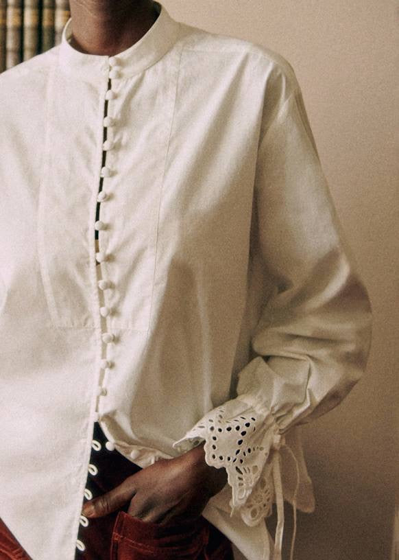 SZ Faria Cotton Shirt in Ecru white