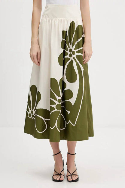 FR Palermo Botanical Cotton Midi Skirt
