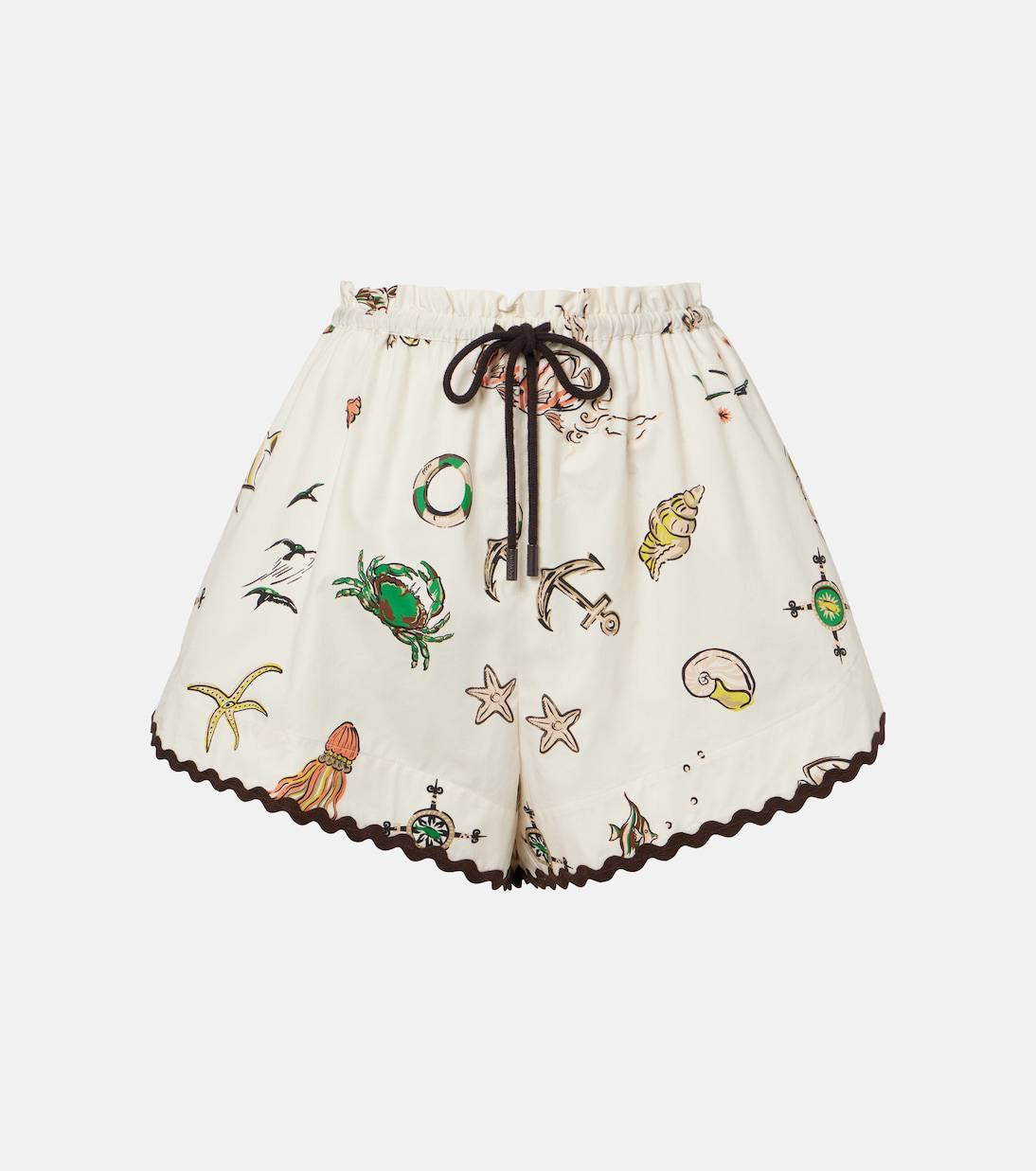 ALM Sea-Themed Printed Cotton Shirt | Shorts