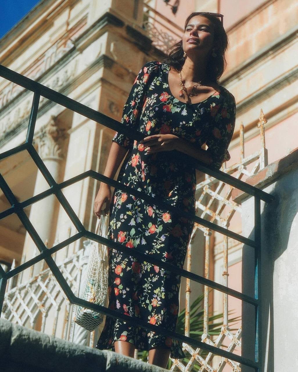 RX Oleander Viscose Midi Dress