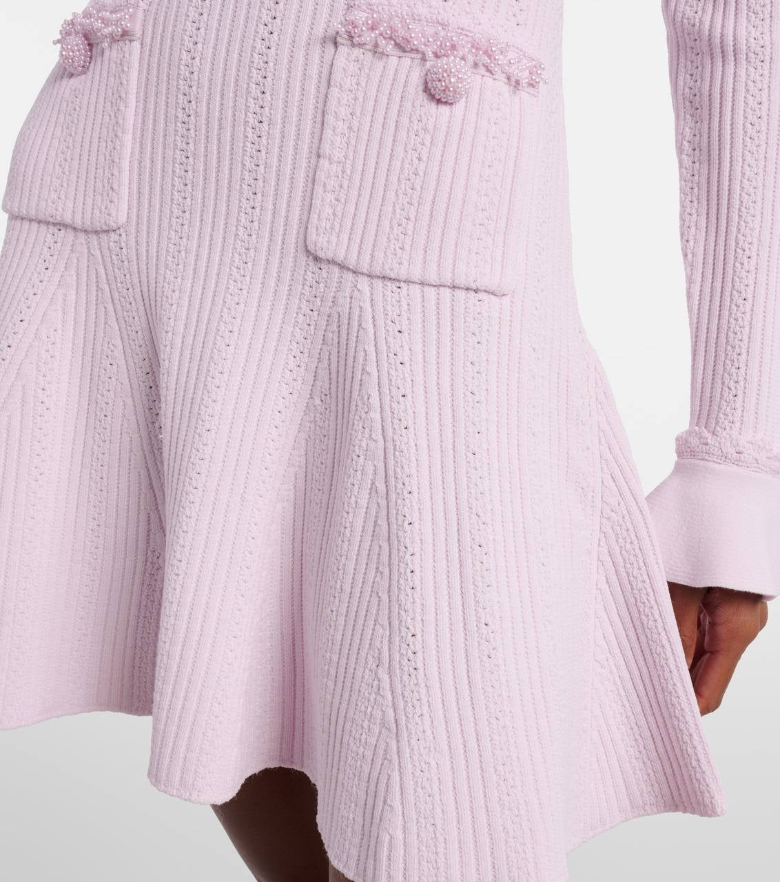SP Pink Pearl Trim Knit Mini Dress