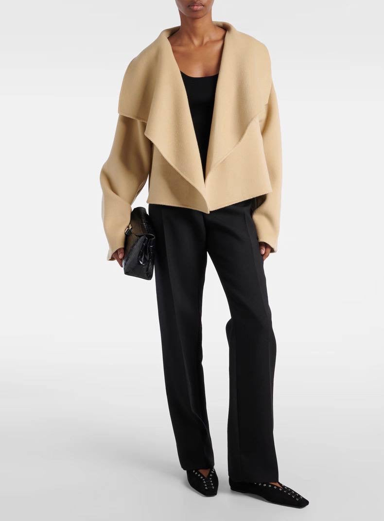 Tot Signature Cropped Double Face Wool Jacket