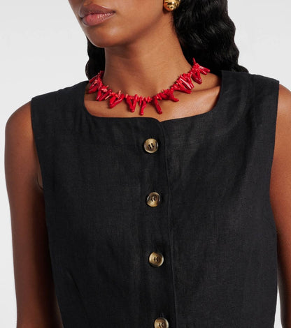PSE Emma Button Down Linen Mini Dress