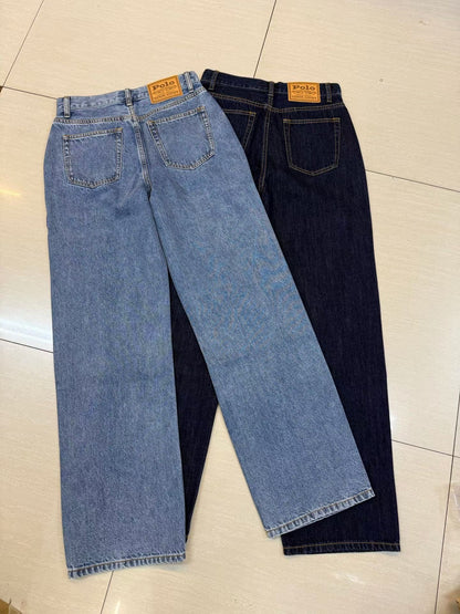 RL Straight Leg Cotton Denim Jeans with Pony Embroidered Pocket