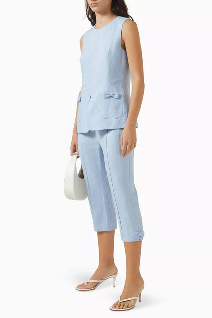 PSE Harper Linen Jacket | Vest | Capri Pants | Set
