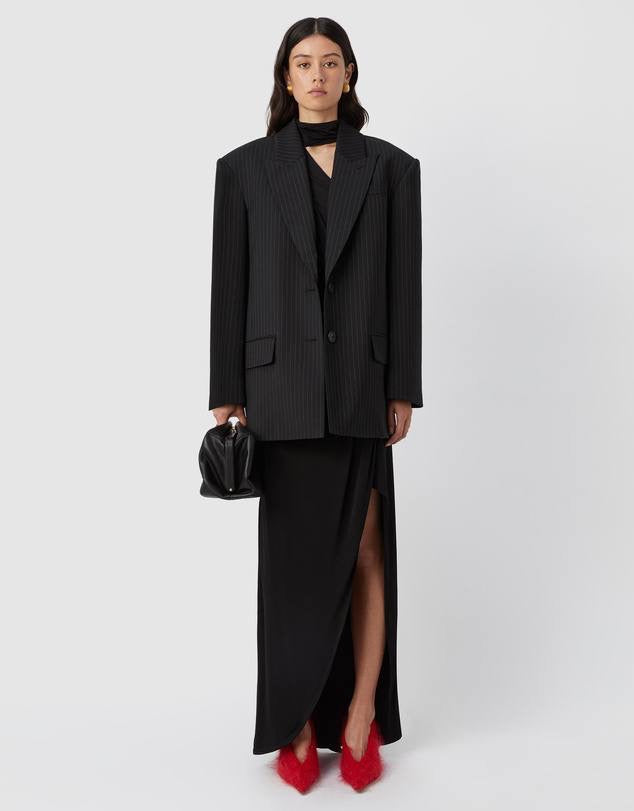 CM Marino Stretch-cotton Jersey Scarf-detail Midi Dress