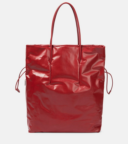 TR Polly Smooth Calfskin Leather Drawstring Tote Bag