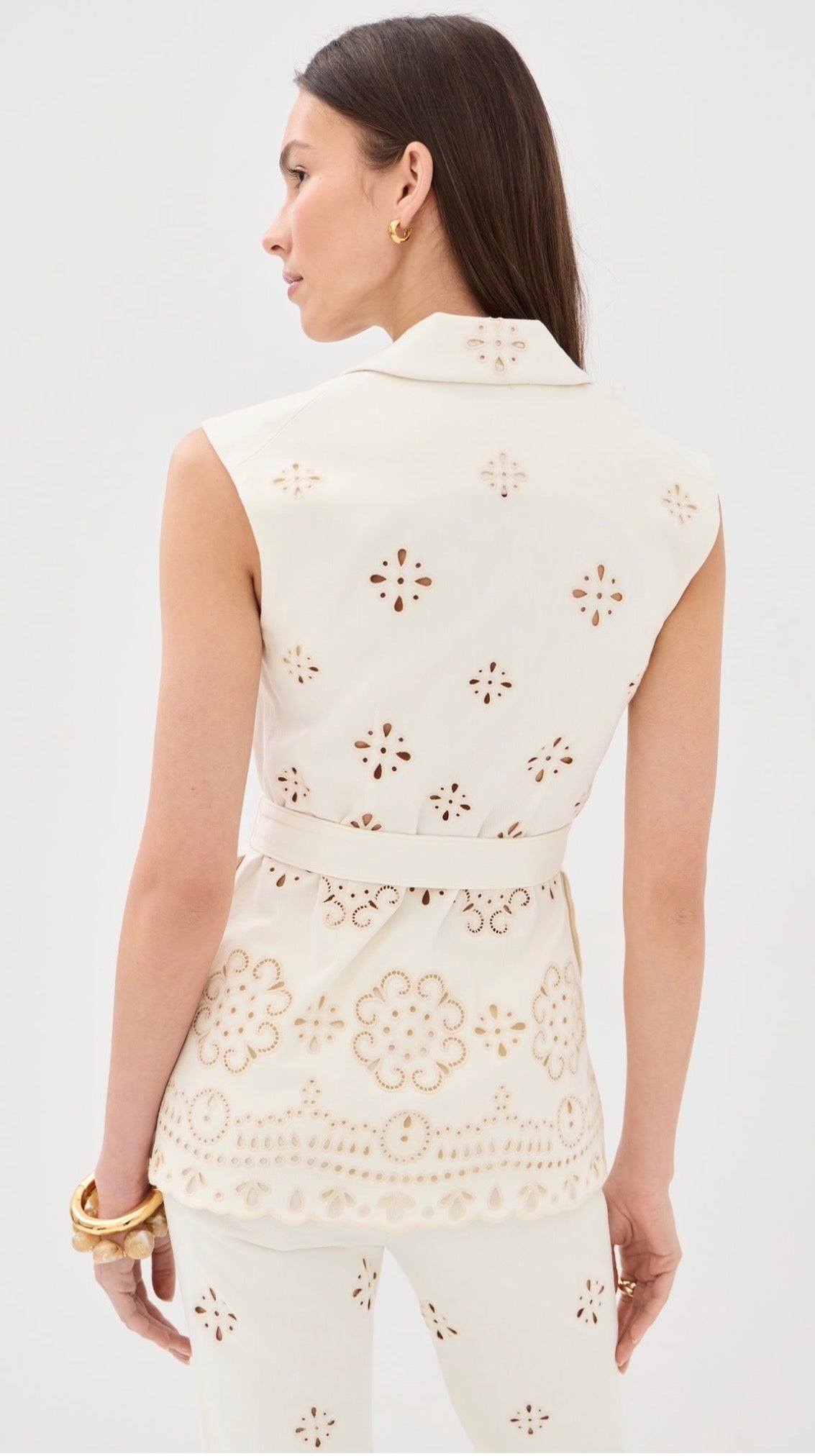 VB Townes Eyelet Vest | Komi Pants | Embroidered Stretch-cotton Twill Set