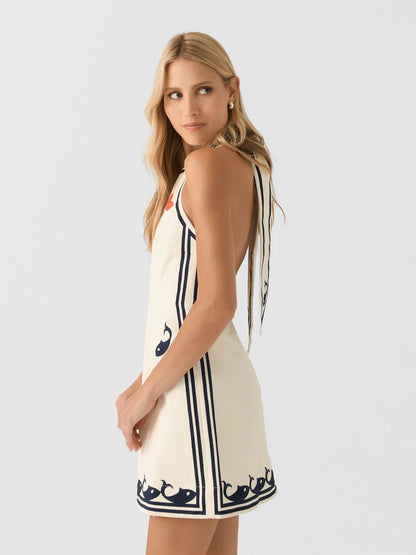 ALM Marine Halter Cotton Mini Dress