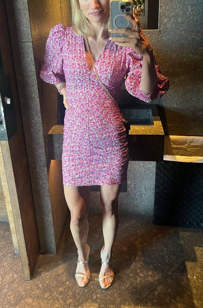 MJ Ryad Floral Embroidered Mini Dress