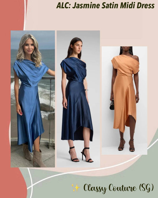 ALC Jasmine Satin Midi Dress