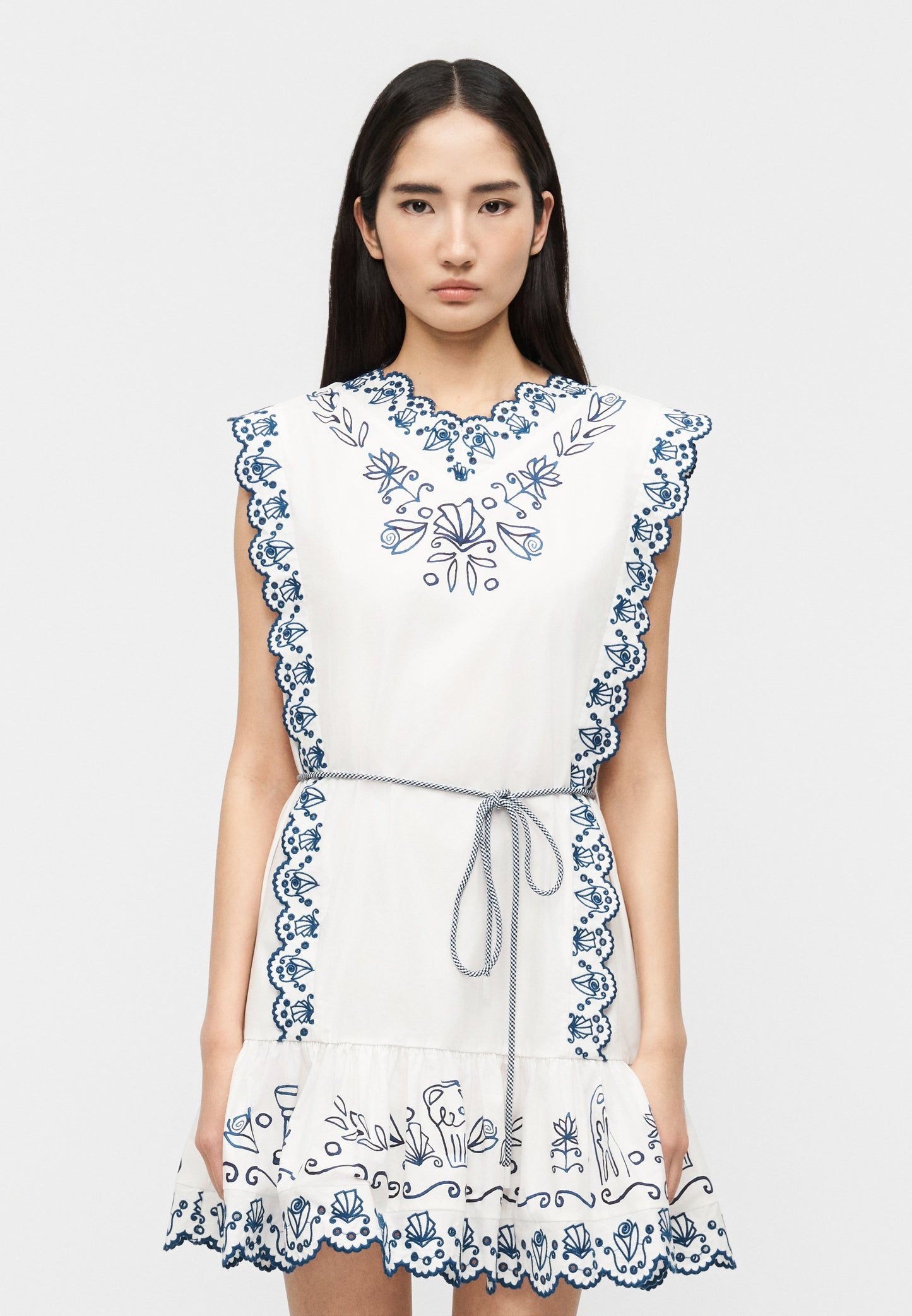 ALM Leela Embroidered Cotton Mini Dress