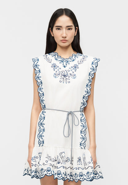 ALM Leela Embroidered Cotton Mini Dress