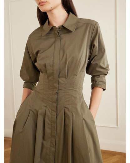 (PART 2/2) SK Jazz Pintuck Cotton-blend Midi Dress
