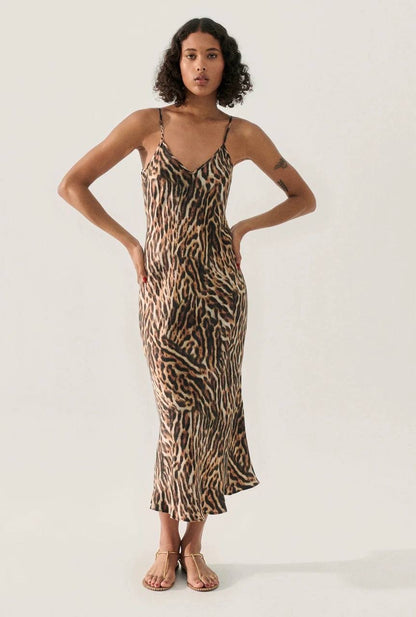 (PART 2/2) SL 90s Silk Slip Midi Dress Animal Prints: Wolves, Leopard, Wild Horses